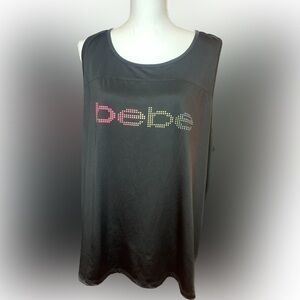 Bebe Sport Rainbow Dot Logo Black Tank Too Size 3X